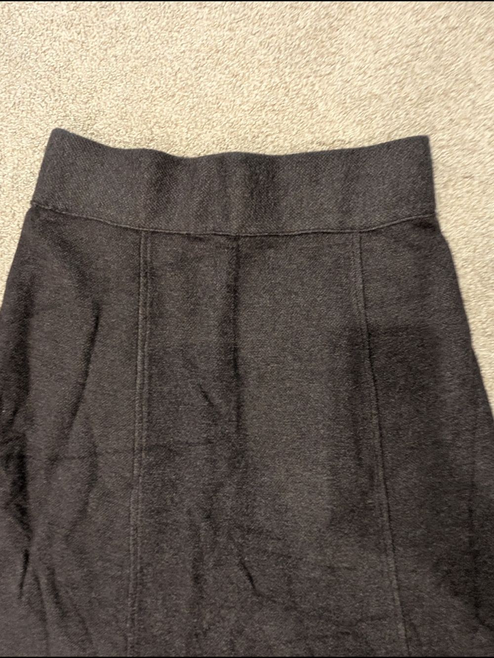 Zara Knit Charcoal Gray Midi Skirt, Medium - Picture 2 of 10